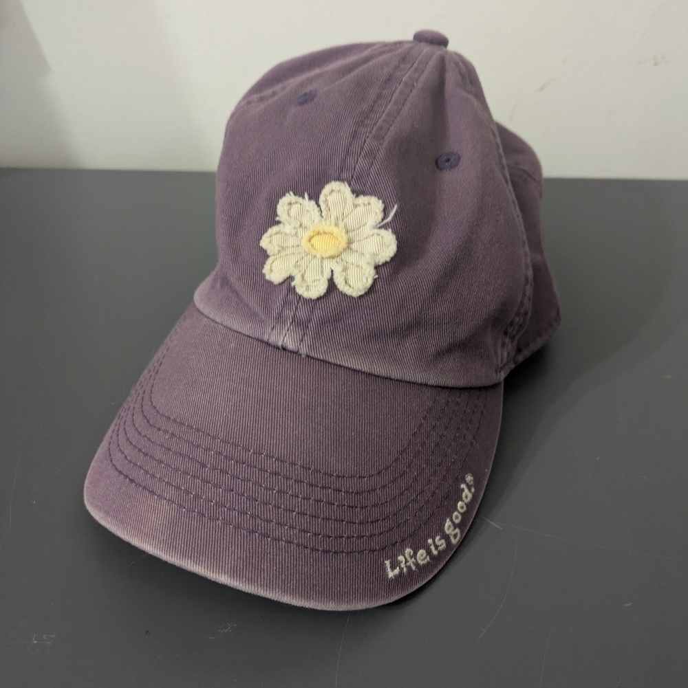 Adjustable Purple Life Is Good Daisy Embroidered Baseball Cap Hat